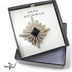 Dana Buchman Starburst Pin Rhinestone Statement Brooch Original Box - Hey Viv